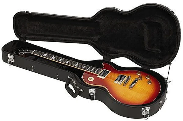 Фигурный кейс для электрогитары Les Paul Rockcase RC10604BCT/SB, деревянная основа, черный tolex