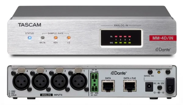 Конвертор Tascam MM-4D/IN-X Dante-Analogue с DSP Mixer
