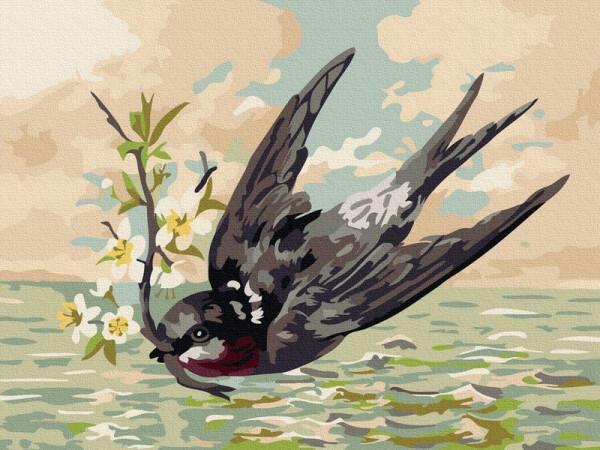 Картина по номерам 15х20 ЛАСТОЧКА (18 цветов)