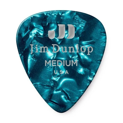 Медиаторы средние Dunlop 483P11MD Celluloid Turquoise Pearloid, 12 шт.
