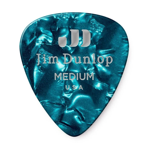 Медиаторы средние Dunlop 483P11MD Celluloid Turquoise Pearloid, 12 шт.