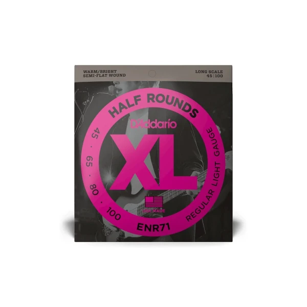 Струны для бас-гитары D'Addario ENR71 Half Rounds 45-100, Regular Light