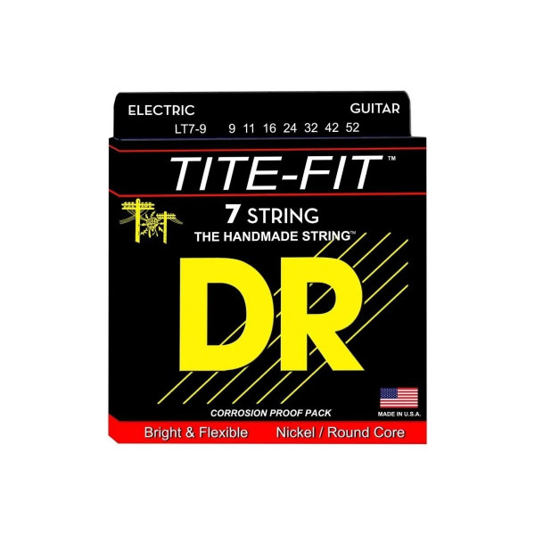 Струны для электрогитар DR LT7-9-52 никелевые, TITE-FIT