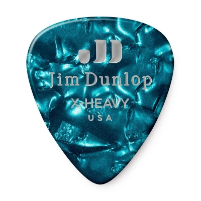 Медиаторы, очень жесткие, 12 шт. Dunlop 483P11XH Celluloid Turquoise Pearloid Extra Heavy 12Pack