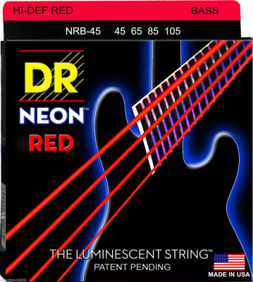 DR NRB-45 (45-105) Neon Red струны для бас-гитары