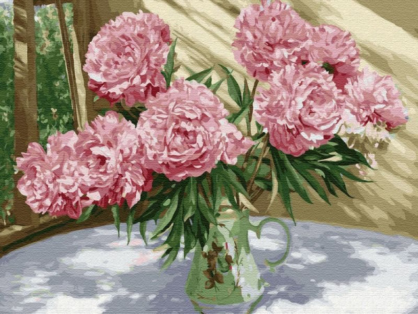 Картина по номерам 40х50 Бузин. На солнечной веранде (28 цветов)