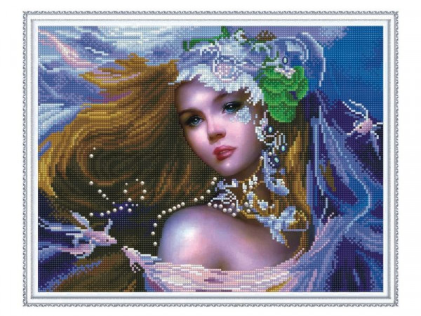 Алмазная мозаика с нанесенной рамкой 40х50 ПРИНЦЕССА ФЭНТЭЗИ (34 цвета)