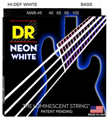 DR NWB-45 (45-105) Neon White струны для бас-гитары