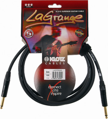 KLOTZ LAGPP0450 готовый инструментальный кабель серия 'La Grange' GY107, длина 4.5м, моно Jack Neutrik - моно Jack Neutrik(конта