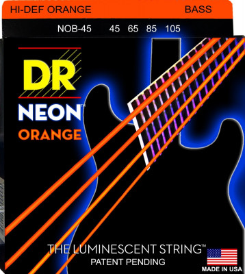 DR NOB-45 (45-105) Neon Orange струны для бас-гитар оранжевого цвета