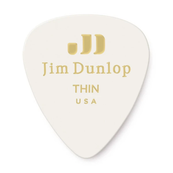 Медиаторы тонкие, 12 шт. Dunlop 483P01TH Celluloid White Thin 12Pack