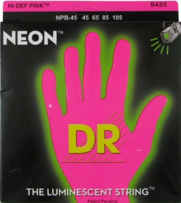 DR NPB-45 (45-105) Neon Pink струны для бас-гитары розового цвета