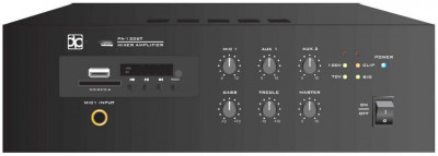 Direct Power Technology PA-120BR Микшер-усилитель, 1 канал 120W, MP3/TUNER, Bluetooth, 1U rack