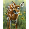 Картина по номерам с цветной схемой на холсте 30х40 Олененок (22 цветов)