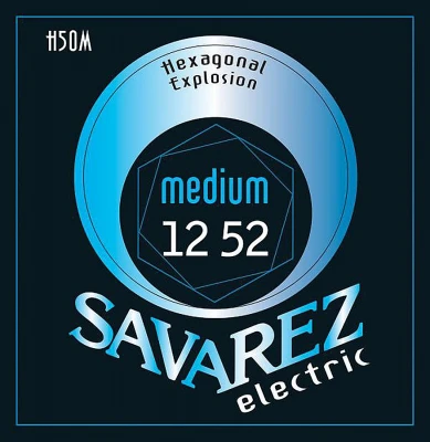 Струны для электрогитары с никелевым покрытием Savarez H50M Hexagonal Explosion Medium, 12-52
