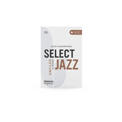 Трости для альт-саксофона D'Addario ORRS10ASX3S Organic Select Jazz Unfiled (3S), 10 шт. в пачке
