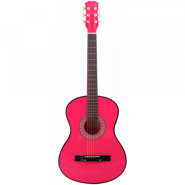 Акустическая гитара фолк DAVINCI DF-50A NP, цвет неоново-розовый