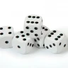 Набор из 5 кубиков D6, 16мм, белый с черными точками в блистере