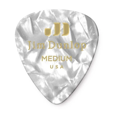 Медиаторы средние Dunlop 483P04MD Celluloid White Pearloid Medium 12Pack, 12 шт.
