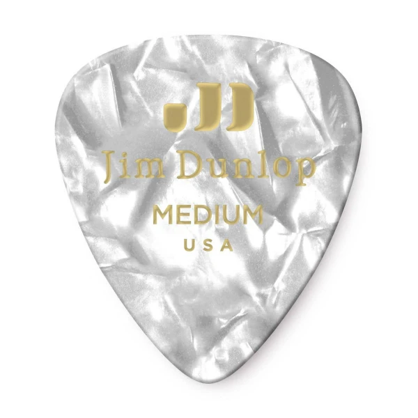 Медиаторы средние Dunlop 483P04MD Celluloid White Pearloid Medium 12Pack, 12 шт.