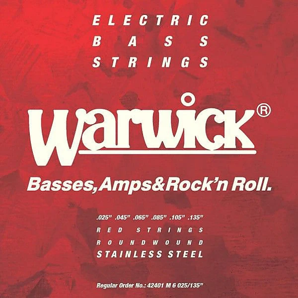Струны для 6-струнного баса Warwick 42401 M6 Red Label 25-135, сталь