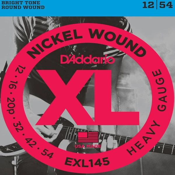 Струны для электрогитары D'Addario EXL145 Nickel Wound, никель, 12-54, Heavy