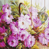 Картина по номерам на дереве 40х50 КОРЗИНА С ЦВЕТАМИ (27 цветов)