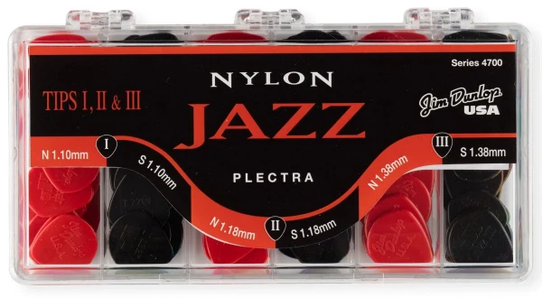 Коробка с медиаторами Dunlop 4700 Nylon Jazz Display, 47R1N, 47R2N, 47R3N, 47R1S, 47R2S, 47R3S – 24 шт, 144 шт