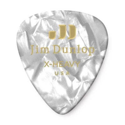 Медиаторы, очень жесткие, 12 шт. Dunlop 483P04XH Celluloid White Pearloid Extra Heavy 12Pack