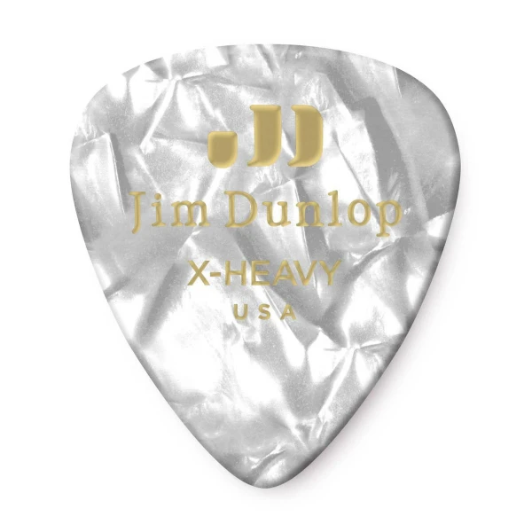 Медиаторы, очень жесткие, 12 шт. Dunlop 483P04XH Celluloid White Pearloid Extra Heavy 12Pack