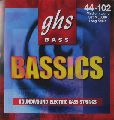 GHS ML6000 44-102 Medium Light Bassics струны для бас-гитары
