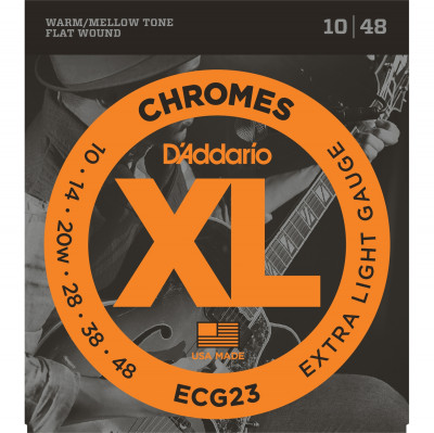 Струны для электрогитары D'ADDARIO ECG23 Extra Light, хром, 3-я в оплётке, 10-48