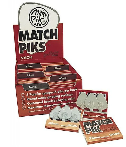 Коробка с медиаторами Dunlop 4480 Match Pik Nylon Display, 5 размеров по 12 пачек, 360 шт.