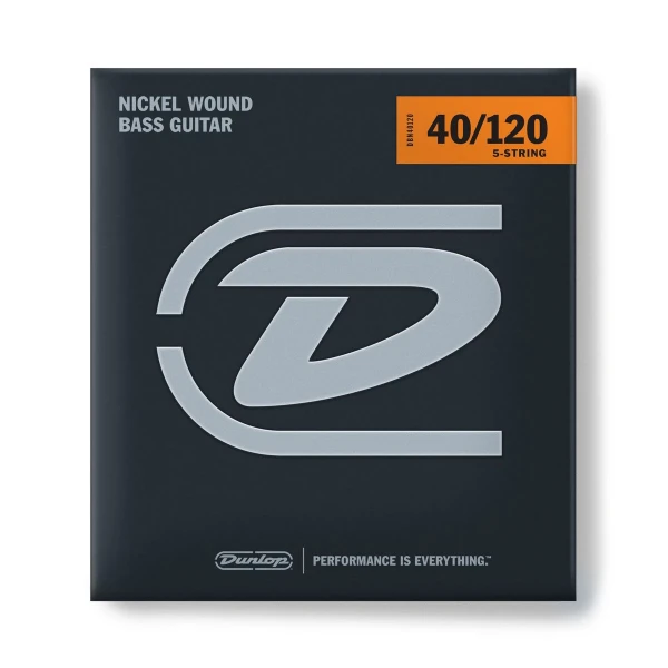 Струны для 5-струнной бас-гитары Dunlop DBN40120 Nickel Wound, никель 40-120