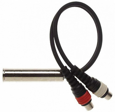 STAGG YC-0,1/1PF2CFH-0,1м, Y-кабель, 1 гнездо моно "джек", 2 гнезда RCA, цвет: чёрный