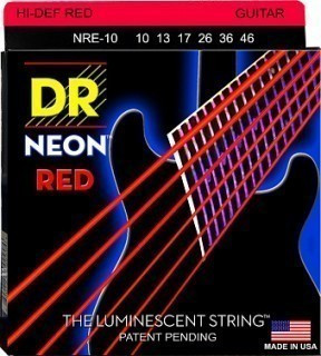 Струны для электрогитар люминесцентные DR NRE-10-46 NEON Red