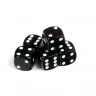 Набор из 5 кубиков D6, 16мм, черный с белыми точками в блистере