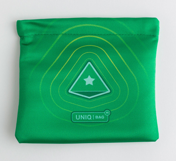 Тканевый мешок с печатью зелёный, 15*15, с магнитной застёжкой