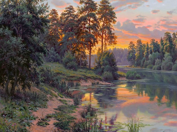 Картина по номерам 40х50 Прищепа. Краски вечера (24 цвета)