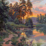 Картина по номерам 40х50 Прищепа. Краски вечера (24 цвета)