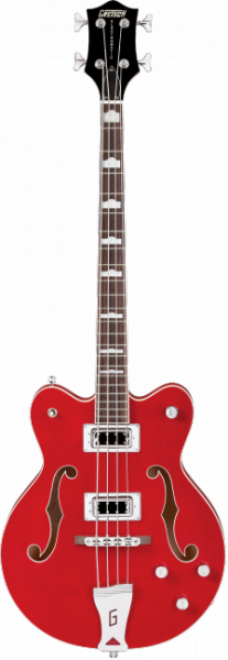 Gretsch G5442BDC Electromatic Hollow Body 30.3' Short Scale Bass, RW F-board, Transparent Red бас-гитара