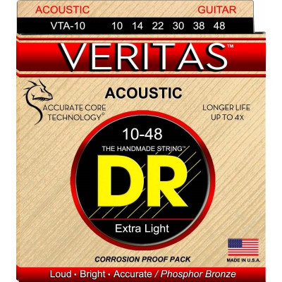 DR VTA-10 Veritas струны для акустической гитары экстралегкого натяжения (10-48)