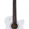 Акустическая гитара Elitaro E4010C белого цвета
