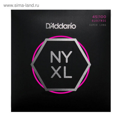 D'Addario NYXL45100SL Набор 4 струн для бас-гитары 045-100