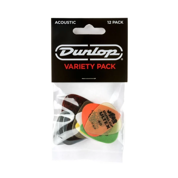 Набор медиаторов для акустической гитары Dunlop PVP112 Variety Acoustic 12Pack, 12 шт.