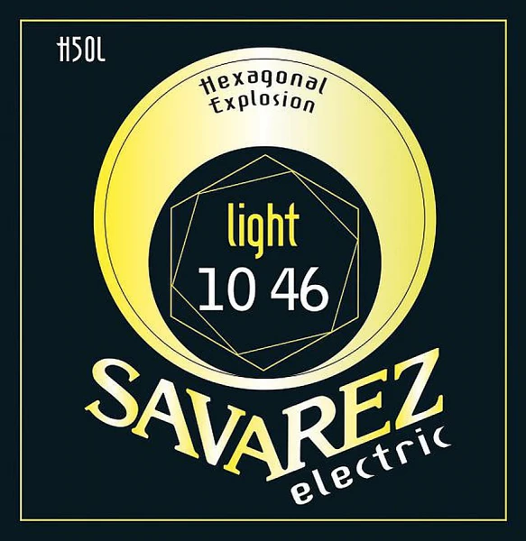 Струны для электрогитары с никелевым покрытием Savarez H50L Hexagonal Explosion Light, 10-46