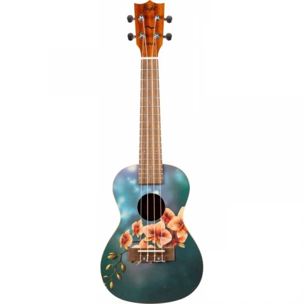 Укулеле-концерт FLIGHT AUC-33 Orchid принт - Orchid с чехлом
