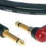 KLOTZ TIR-0450PSP TITANIUM готовый инструментальный кабель 4.5м, джек моно Neutrik - джек моно Neutrik 'silent' угловой,