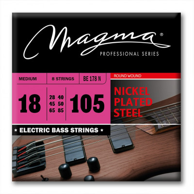Комплект струн для 8-струнной бас-гитары 45/18-105/50 Magma Strings BE178N