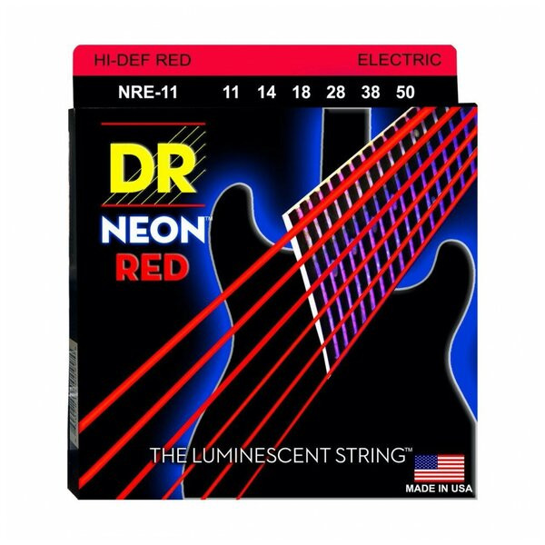 Струны для электрогитар люминесцентные DR NRE-09-46 NEON Red